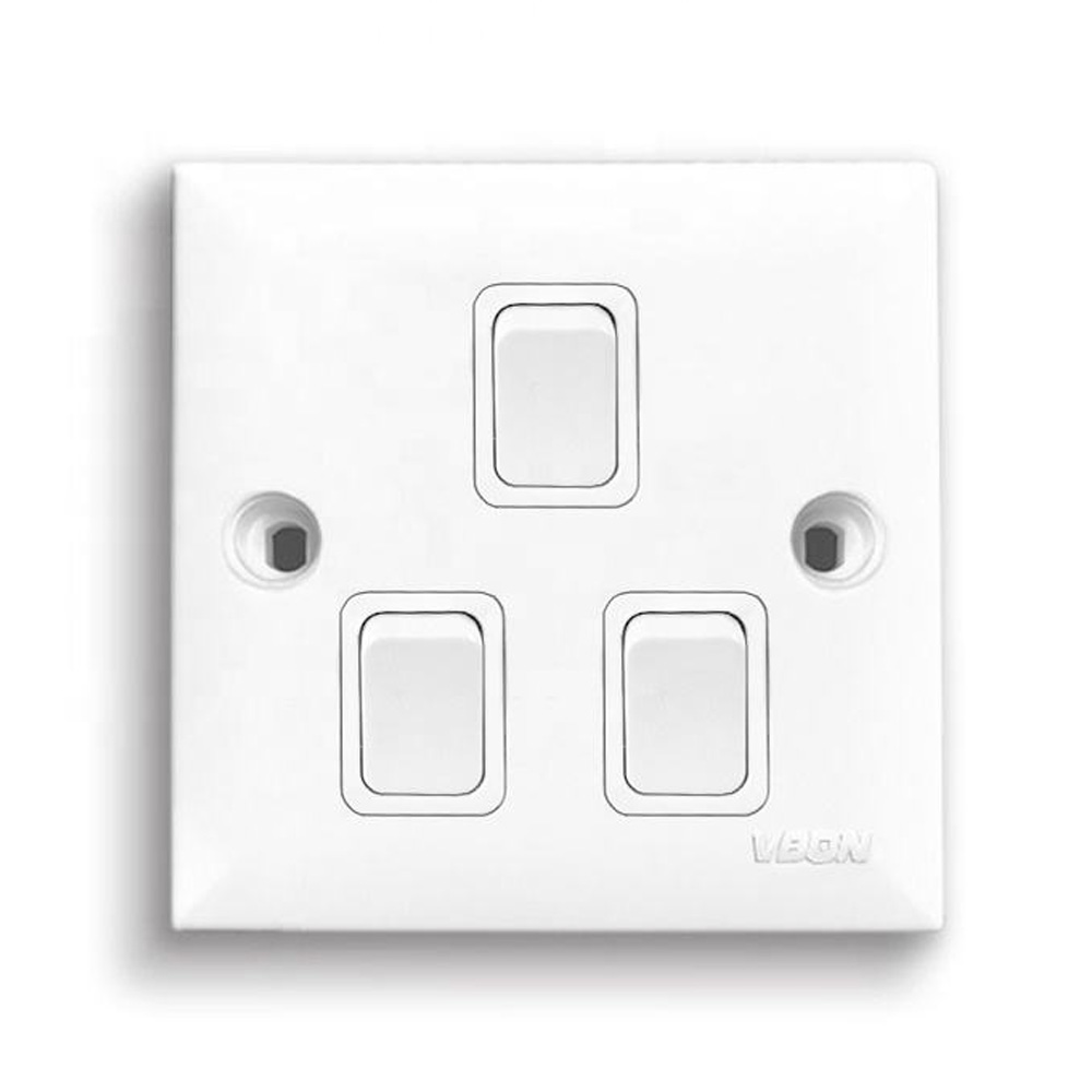 10A 3gang1way Wall Light Switch Home Application Light Control Electric Switches