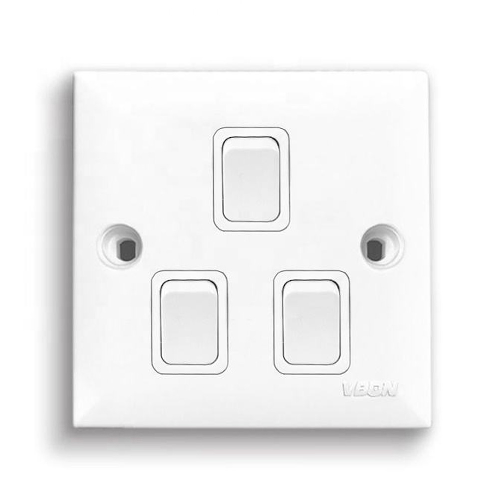 3gang2way Wall Light Switch Home Application Light Control Electric Switches