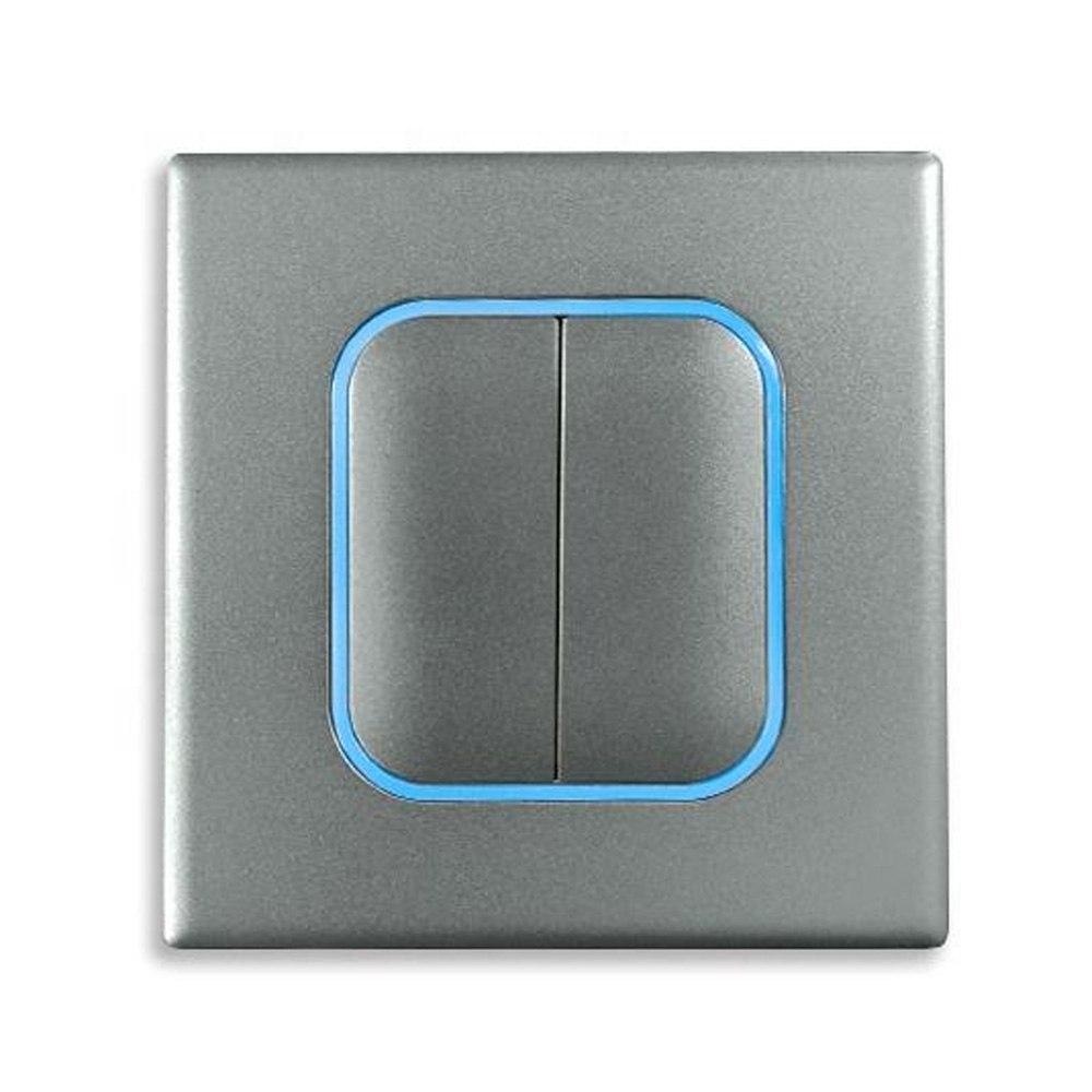 Electric grey 10a ac220v 2 Gang 1 Way Gery Pc Wall Light Switches