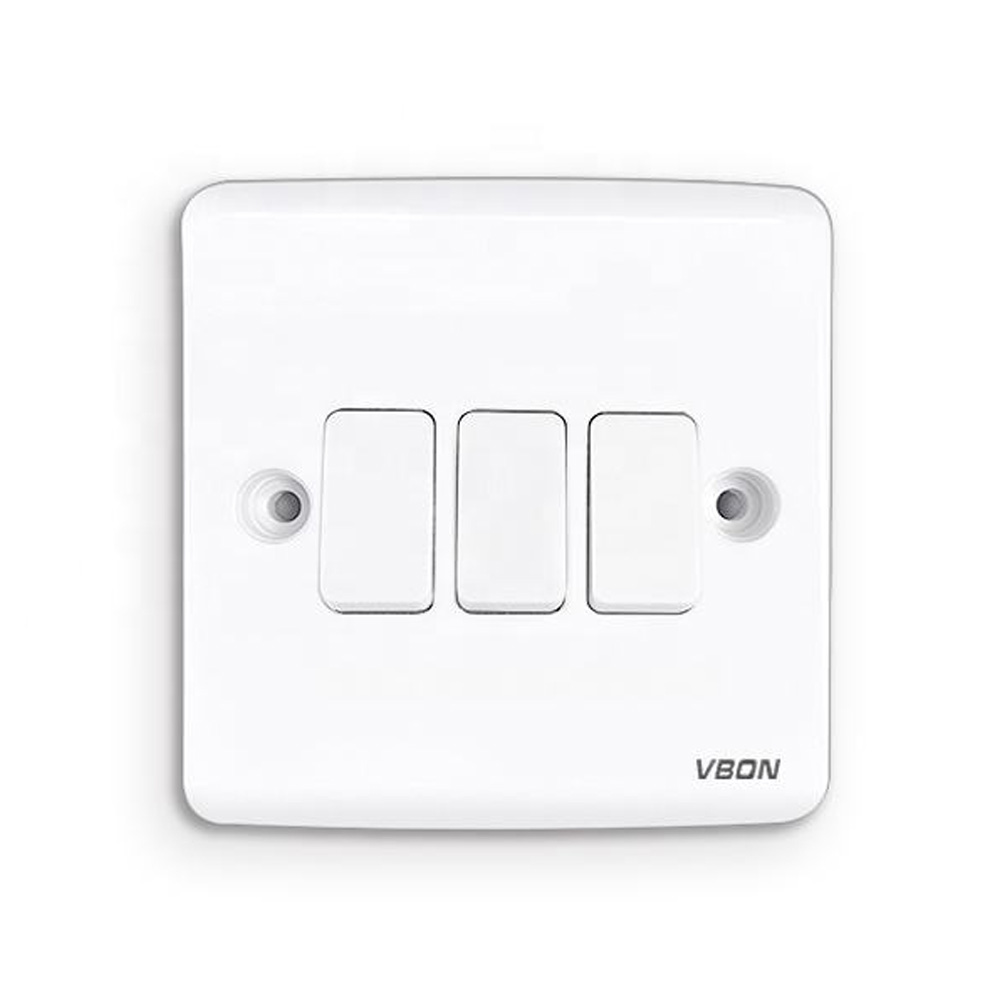 Wall Switch 3 gang 1 way Electric Bakelite Switches Light Control