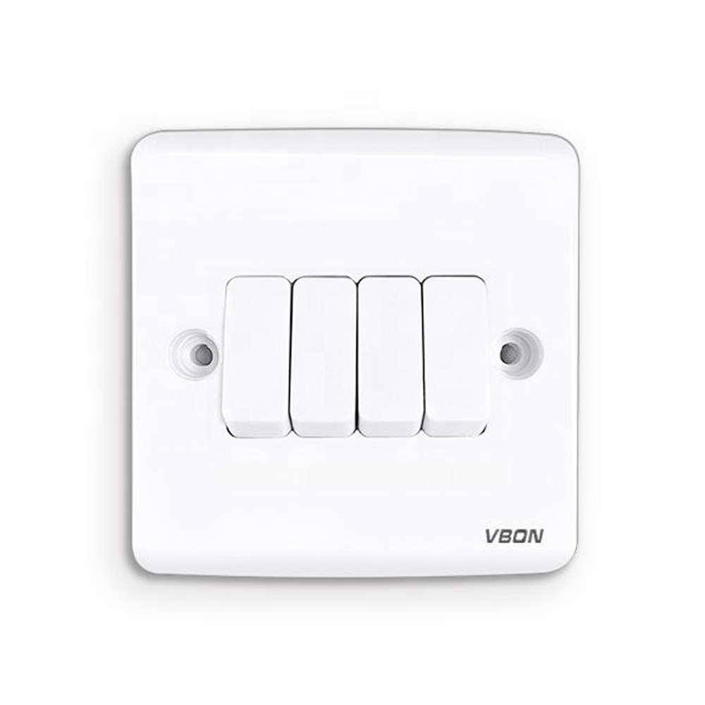 Wall Switch 4 Gang 1 Way Electric On Off House Application Light Control Electric Supplies