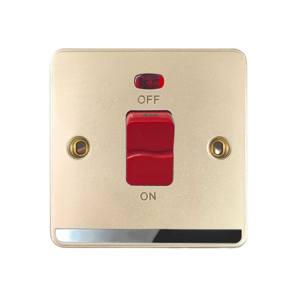 Gold 45a Electrical High Power Light Wall Switches With Neon