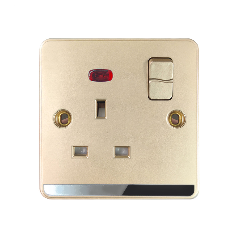 Gold Light Wall British Standard Electrical Switches &Sockets