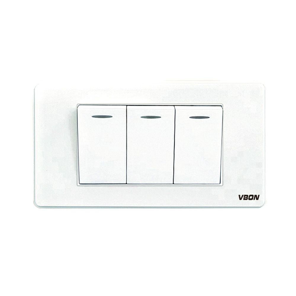 PC Light Switch 2 Outlets 16a US Standard Home Wall Switches And Socket