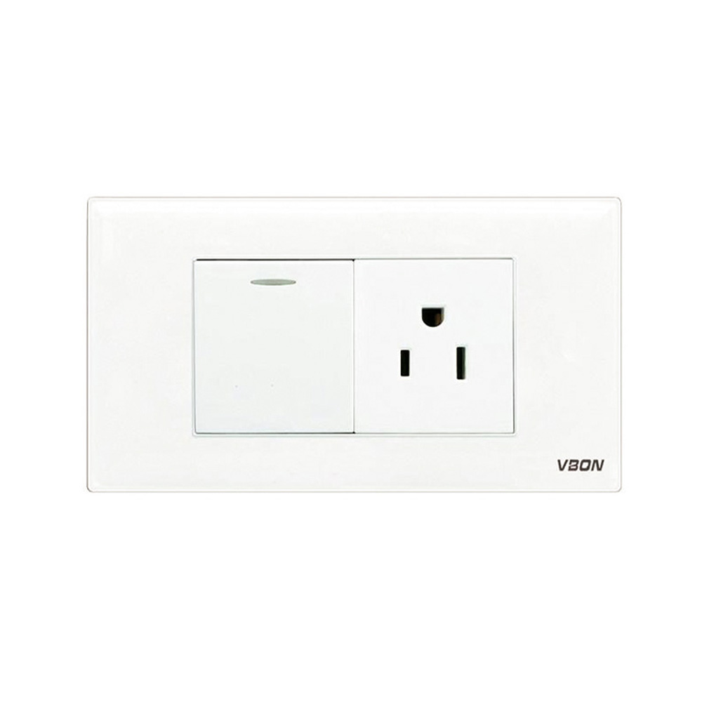 1Gang 1 Way With American Standard Outlet US Switches And Socket