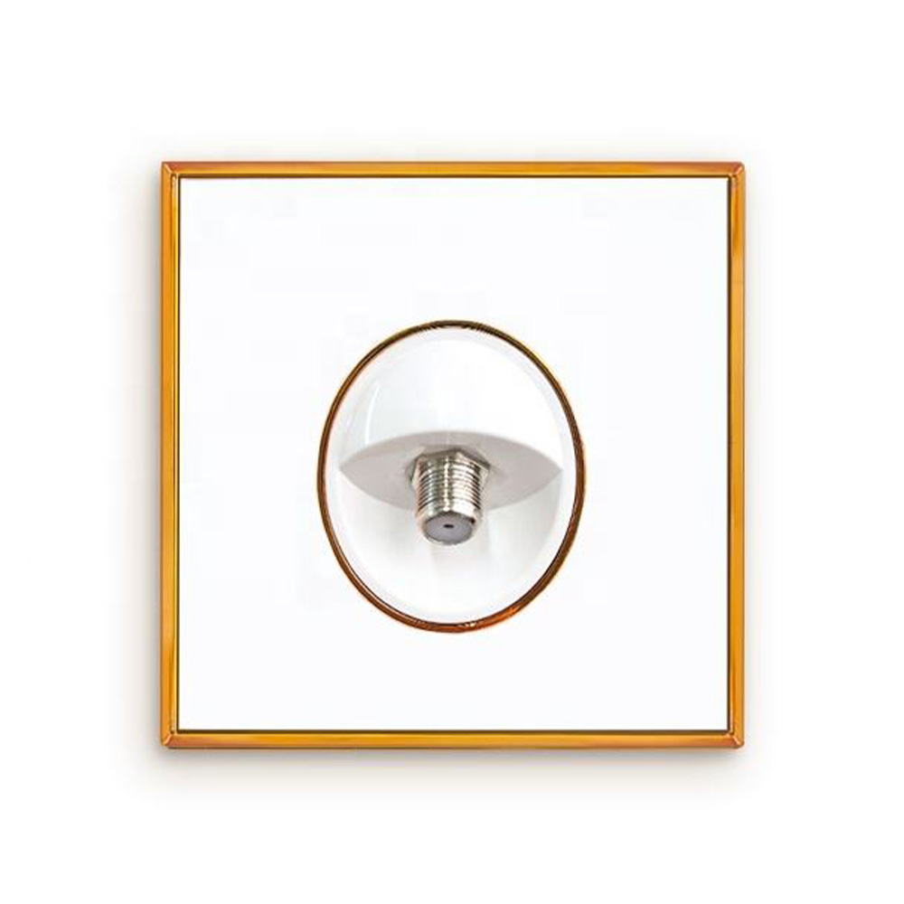 Wall Socket Satellite TV Socket Electrical Outlet Golden-Plated Frame PC Television Outlet