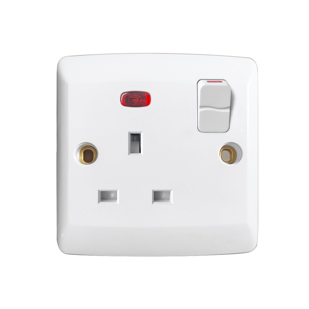 Switches And Socket Light Switch With Neon Uk Standard Electric Socket Electric Outlet High Quality Wall Socket