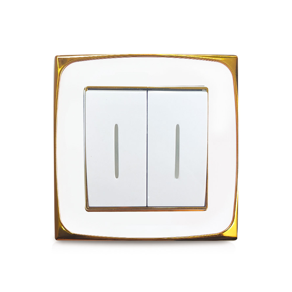 Luxury Golden-Plated Fram Design PC Wall Switch Light Control Switcht