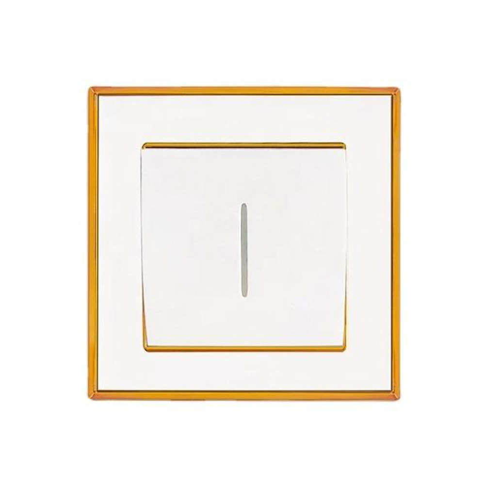 New Arrival PC Wall Switch 10A 1gang2way Light Switch Golden-Plated Frame