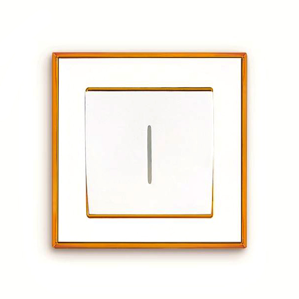 Wall Switch Golden-Plated Frame 1gang1way Light Control Electric Switch