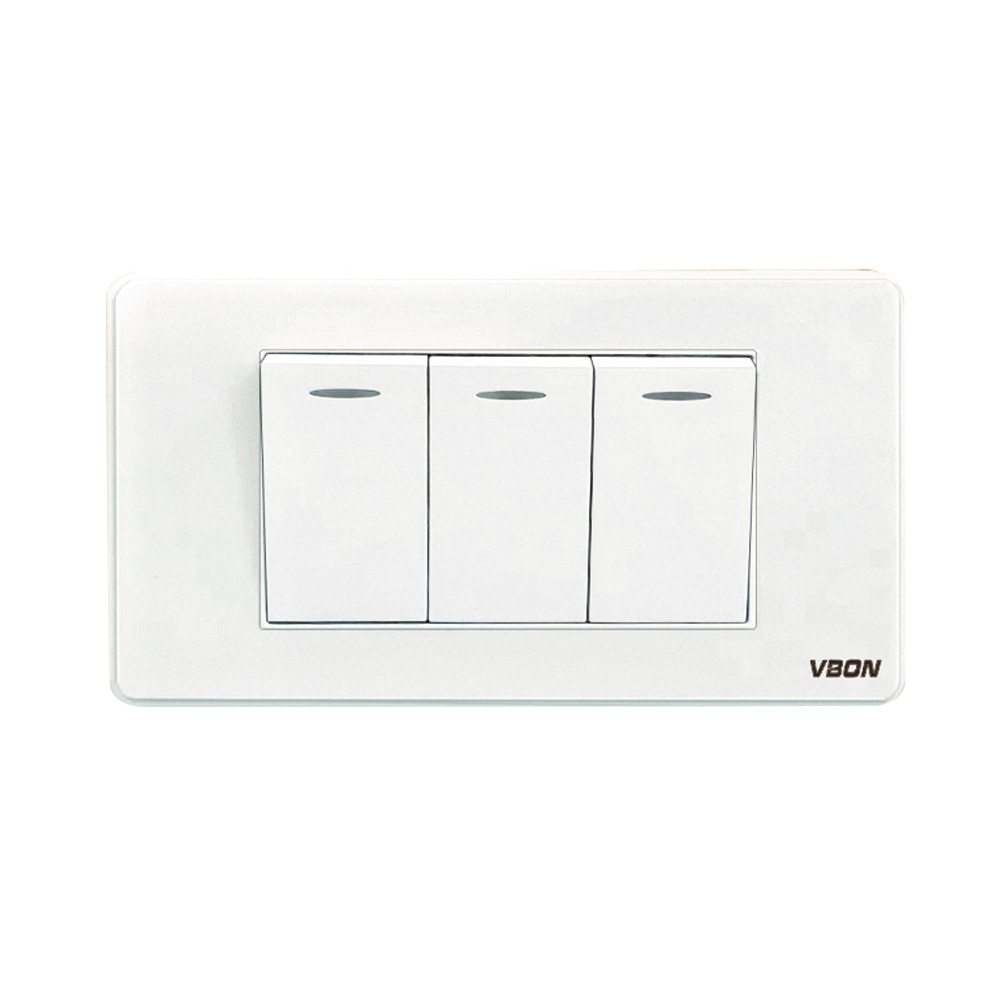 PC 16a Wall Switch 3gang1way Light Switch US Standard Switch Light Control