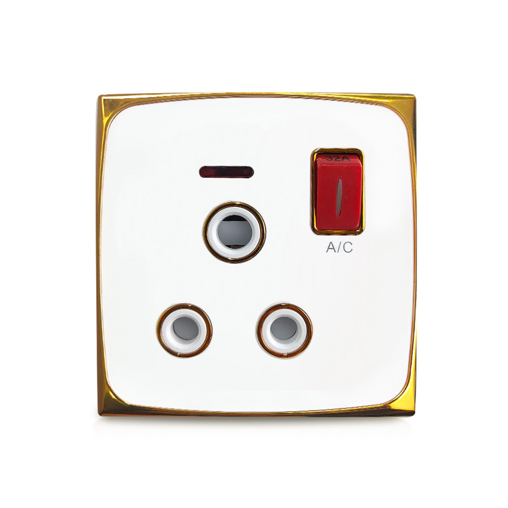 Wall Switches And Socket 32A Electrical Socket Electric Outlet With Neon Light Switch