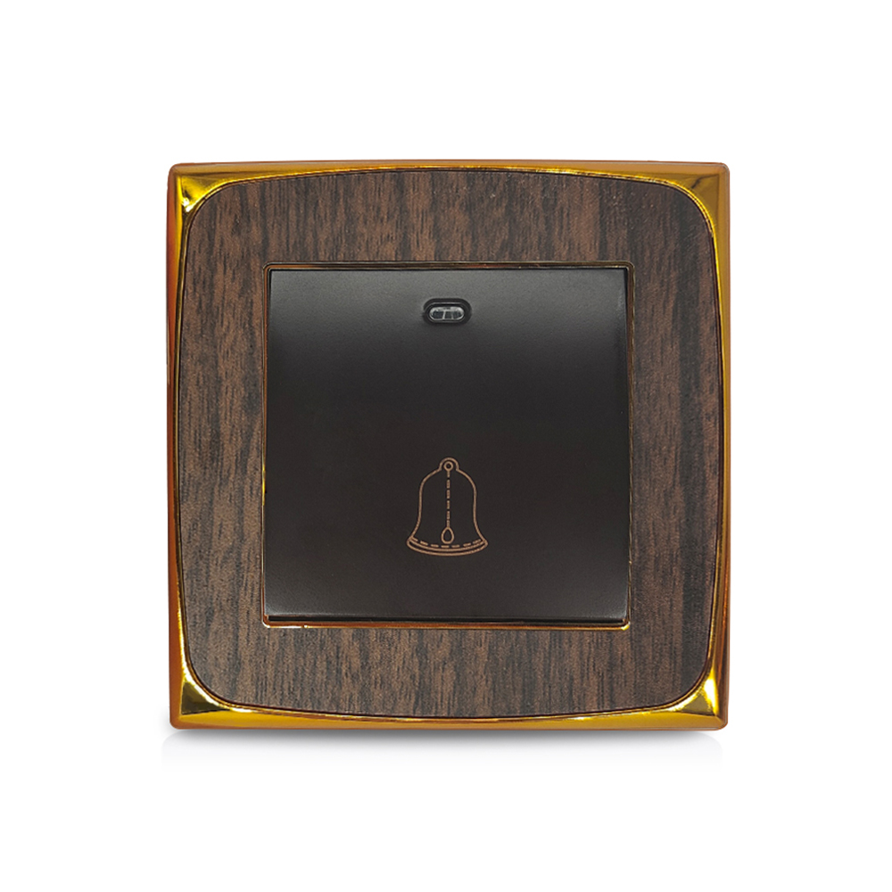 Wall Switch Electrical Bell Switch Pc Electric Switch With Neon Wood Color Onoff