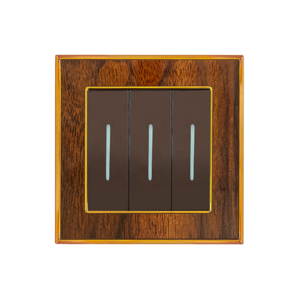 Wall Switch 10a 4gang2way Pc Switches And Socket Wooden Color Electric Switch Light Onoff