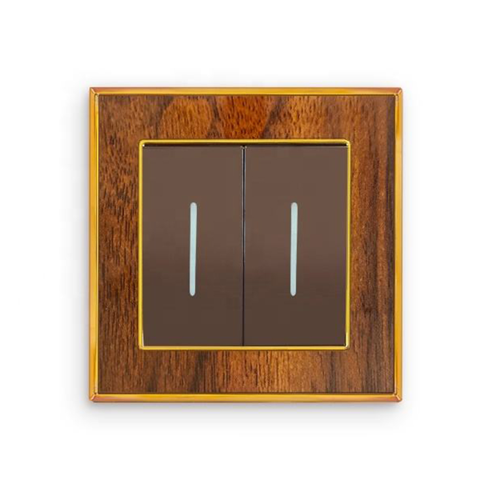 Wall Switch 10a 3gang2way Pc Switches And Socket Wooden Color Electric Switch Light On Off