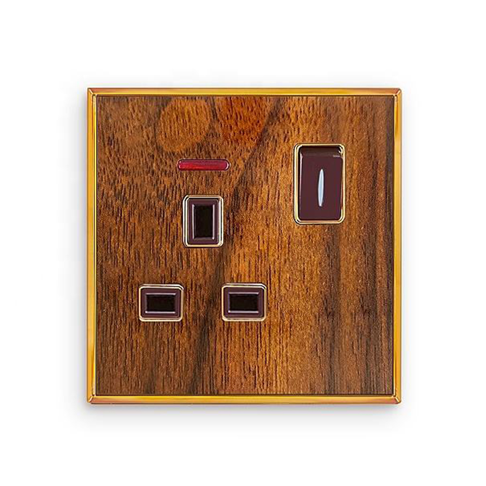 Wall Switch 16a 3 Pin Socket 2 Usb With Neon Pc Switches And Socket Wooden Color Electric Switch Light On Off