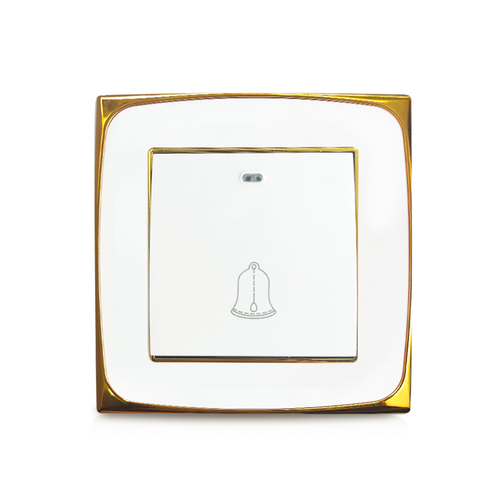 Wall Switch Electrical Bell Switch Golden-Plated Round Frame