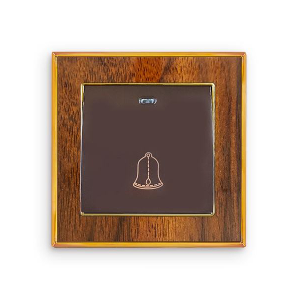 Wall Bell With Neon Pc Wooden Color Electric Light On Off For Hotel Switches