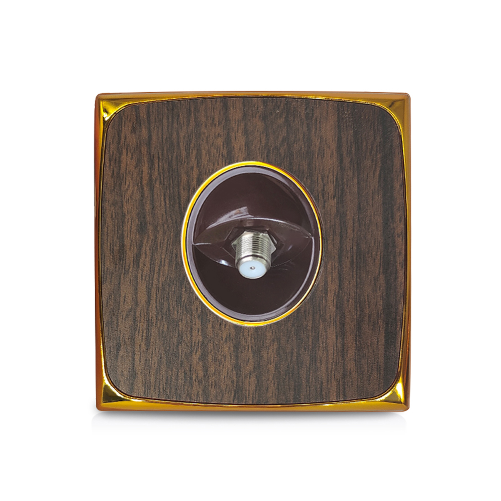 Wall Socket Satellite TV Socket Electrical Outlet Wood Color Home Application Wall Outlet